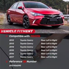 IFATRUNK Exterior Door Handle Compatible with Toyota Camry 2012 2013 2014 2015 2016 2017, Rear Left Driver Side or Right Passenger Side Door Handles - Black