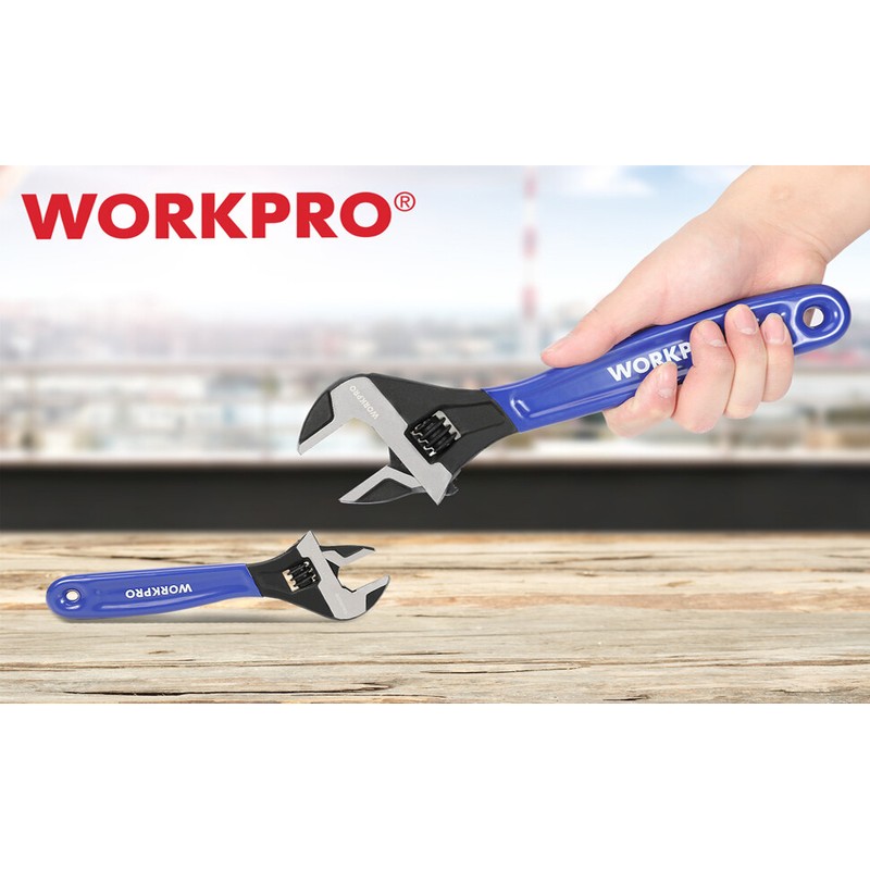 WORKPRO 2-piece Adjustable Wrench Set 6-Inch & 10-Inch Wrenches Metric