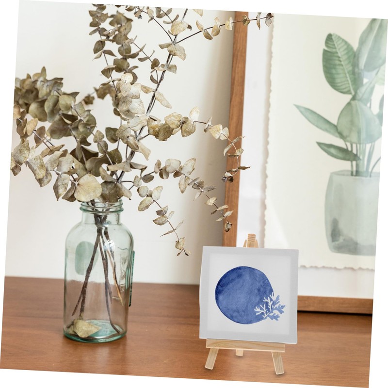 Operitacx Mini Sketching Easel and Canvas Set Portable Wooden Drawing