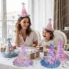 5 Gorros Led Cono Escarcha Tornasol Fiesta Feliz Cumpleaños Iridiscente