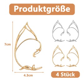 2 Pairs of Elf Ears, Elf Ears, Women's Elf Jewellery, for Fairy Costumes, Women Cosplay Costume (Gold, Silver), Synthesis, Synthesis
