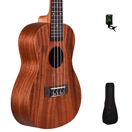 Kadence Concert Ukulele - Mahogany Wooden Ukulele for Beginners - Acoustic - 4 String - 24 Inch - With Tuner and Bag