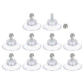uxcell 10 Packs Suction Cups for Glass 34mm/1.3" Dia Clear PVC Window Glass Suction Sucker Pads with M5 x 13mm Screw for Window Bathroom Door Glass Wall Car Sun Shade
