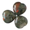 Bacatgem 3 Pcs Natural African Bloodstone Pocket Palm Thumb Healing