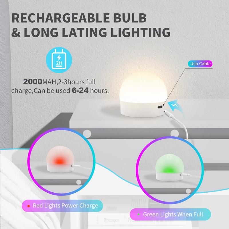 HISTAR Tent Lights for Camping 2000mah, Rechargeable Light Bulbs with