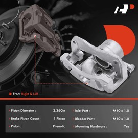 A-Premium Disc Brake Caliper Assembly with Bracket Compatible with Select Hyundai Models - Sonata 2011 2012 2013 2014, L4 2.0L/2.4L - Front Driver and Passenger Side, 2-PC Set