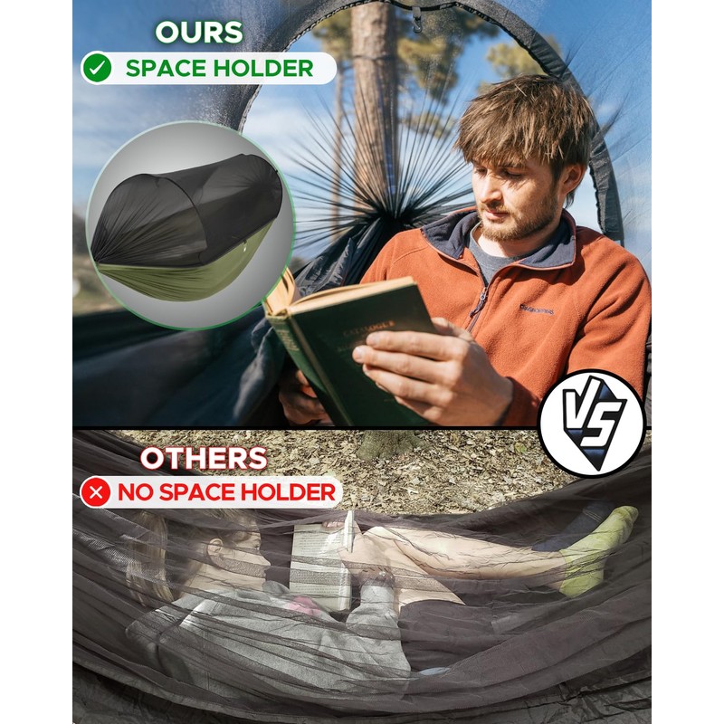Sunyear Camping Hammock with Net & Rain Fly - Double