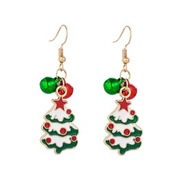 Christmas Earrings for Women Christmas Gift Christmas Bell Earrings Cute Christmas Tree Santa Bell Earrings Christmas Party Jewelry Gift for Women (Santa)
