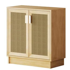 PROXRACER Sideboard Buffets Storage Cabinet, Boho Rattan Accent Cabinet with Doors, Farmhouse Buffet Table Console Table Coffee Bar Cabinet for Entryway Kitchen Dining Room,Classic Rattan