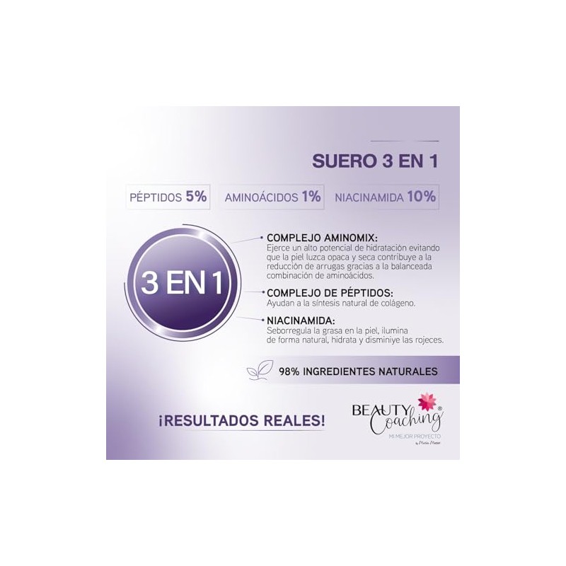 SERUM ANTIENVEJECIMIENTO - 3 en 1 - Péptidos 5% Aminoácidos