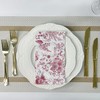 WRAPAHOLIC 25Pcs Red Floral Guest Napkins - Red and White