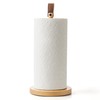 WORHE Wooden Paper Towel Holder with Leather Handle 1 Pack