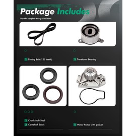 SCITOO WP4009,WP135-1400 Timing Belt Kit 1996-2001 for Acura Integra 1.8L,1997-2001 for Honda CR-V 2.0L