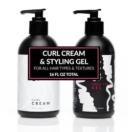 Nicole + Brizee N+B Hold The Volume Set - Curl Cream + Gel Para Estilizar | Hecho Con Aceite De Agave Azul | Sin Parabenos, Sin Sulfatos | Para Todo Tipo De Cabello Y Texturas Crema Curlado/Gel Volume