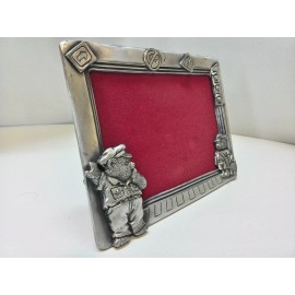 Police Bear/  Pewter Picture Frame/ Police/ Bear