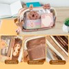 SHANFAA Cute Capybara Pen Case Set, Transparent Capybara Pen Bag