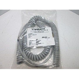 TURCK RK 4.4T-3.3/S90-SP 3.3 METER LENGTH, 4 WIRE, CORDSET, M12 EUROFAST, NICKEL PLATED BRASS COUPLING, NO LEDS, SINGLE ENDED, STANDARD PLUG BODY, STRAIGHT FEMALE CONNECTOR, T BARB FITTING, TPU COIL C