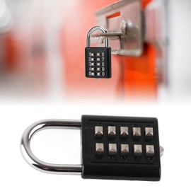 Security Padlock 10 Digits Push Button Combination Outdoor Waterproof Padlock for Gym Cabinet Gate Toolbox Suitcase for Gym or Sports Locker Case, Toolbox Fence hasp Cabinet