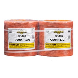Bridon Black Gold Orange Hay Baling Twine, 170 Pound Knot Strength and 7,200 Foot Length, 2 3,600 Foot Spools, Crop Baling, Christmas Tree wrap