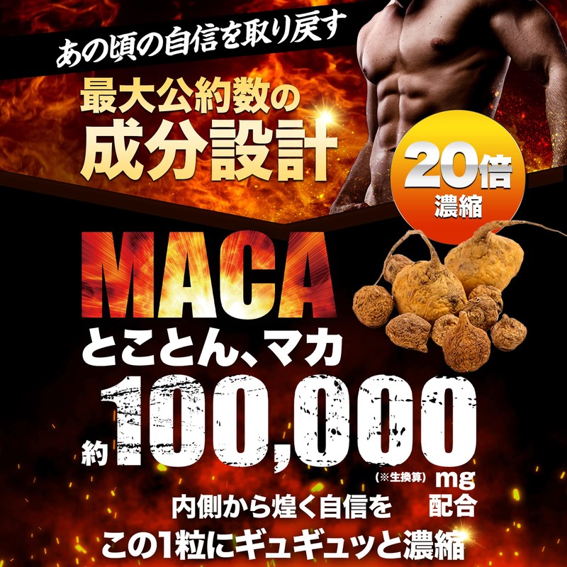 マカ 100,000mg 奮煌王 サプリ 亜鉛 シトルリン アルギニン ペルー産 濃縮有機マカ 厳選133種