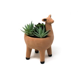 Cute Llama Planter in Terracotta Color for Succulent Cactus Small House Plants 3.5 Inch Indoor Outdoor Planter