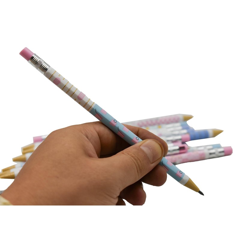 12 Mechanical Pencils, Retractable Pencils, Cute, Non-Sharpening, Erasable Brushstrokes, Permanent,