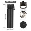 Volhoply 660ml Insulated Water Bottles with Straw Lid, Stainless Steel