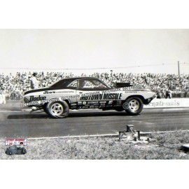 8 x 10" Black & White Photo Of The Motown Missile Dodge Funny Car