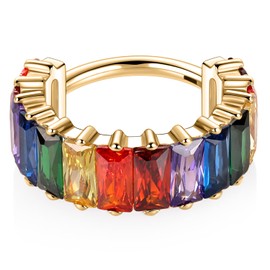 hengkaixuan 18G Huggie Earrings Hinged Segment 316L Surgical Steel Small Hoop Earrings Shell Cartilage Earrings with Outward Facing Wide Dome Surface 10mm 12mm, Metal