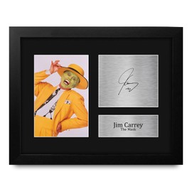 HWC Trading Jim Carrey The Mask Framed Gifts Printed Signed Autograph Picture for Movie Memorabilia Fans - US Letter Size