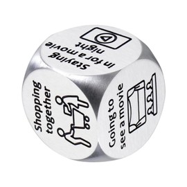 Date Night Dice - Stainless Steel Couple Dice Games for Adults | Fun Night Dating Decision Dice Choice-Making Tool for Boyfriend Girlfriend Couple