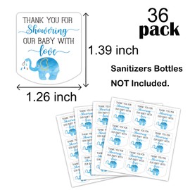 Hand Sanitizer Labels Thank You for Showering Our Little One with Love Stickers, Baby Shower Favor Stickers, Baby Shower Party Favors for Boy.