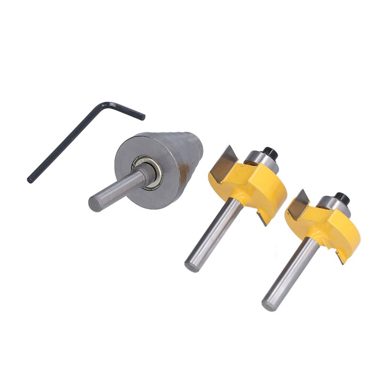 Router Bit 1/4in Shank Multi Grooved with 6Pcs Bearing 1/8in