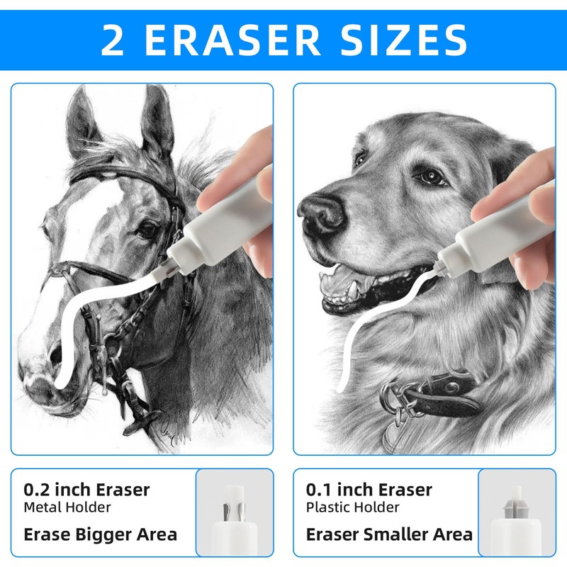tenwin Battery Operated Pencil Eraser, Electric Eraser Kit with 2