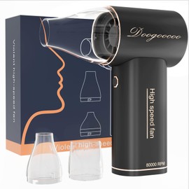 DooGooCoo Mini Compressed Air Duster, 5 Gear Adjustable 80000RPM [Small But Powerful] Cordless Electric Air Blower, Fast Charging & Reusable Dust Cleaner for Computer, Keyboard, House & Car (Black)