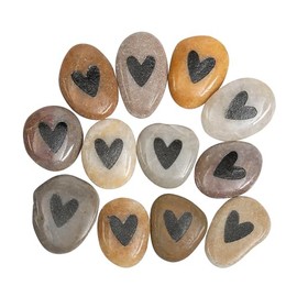 Fun Express Heart Worry Stones - 12 Pieces.