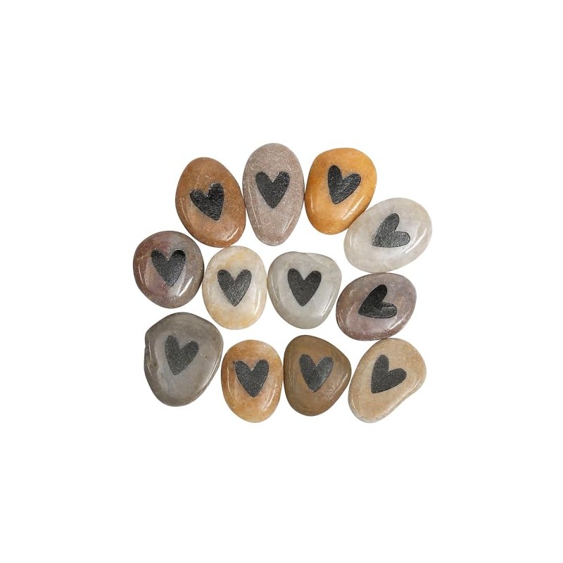 Fun Express Heart Worry Stones - 12 Pieces.