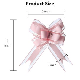 jefyghe Pull Bows for Gift Wrapping 10 PCS Pastel Pink Gift Bows for Presents 6 Inch Large Gift Bows for Wedding Basket Decorated Birthday Party Christmas Valentine's Day Decorations