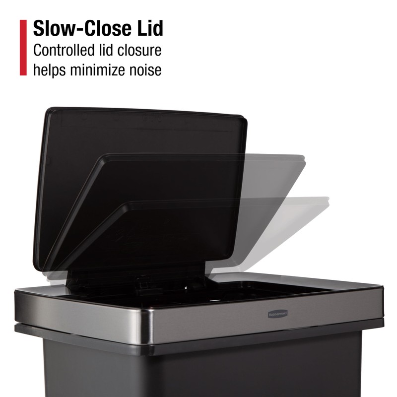 Rubbermaid Premier High-Capacity Step-On Trash Can, 19 Gallon, Single or