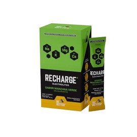 Be Better Recharge Electrolitos en Polvo, Sin Azcar, Sin Caloras, Sin Colorantes, 24 Sobres, Sabor Manzana Verde                                      