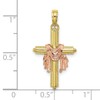 IceCarats 10K Solid Two Tone Gold Holy Draped Cross Necklace