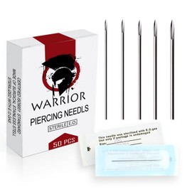 WARRIOR Amerikanische Nadeln für Piercing-Werkzeuge, Einweg, professionelles Körperpiercing (GERADE-24G)