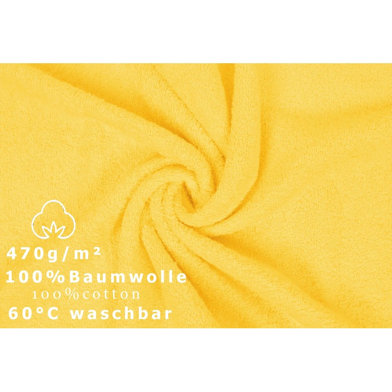 10 Pieces Set Wash Mitts Facecloths PREMIUM colour yellow 100%