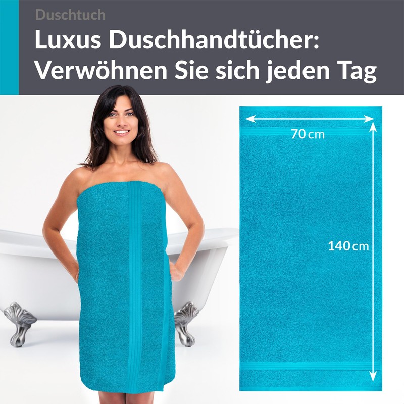 Lashuma Terry Towelling Men's Bath Towel Blue - Aquamarine, Linz
