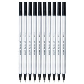 DOLLAR PointerStic Fineliner Pens, 4 x BLACK 2 x BLUE 2 x RED 2 x GREEN, Fine Point (0.3mm), Pack of 10, Precise Write Draw Sketch Colour, Ideal for Artists Architects Technical Drawing