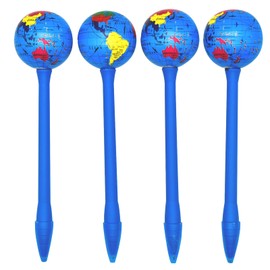 Lopenle 4PCS World Globe Pens Earth Shape Pens Tellurion Pen Novelty Ballpoint Pens 1.0MM Black Ink Earth Day Pens For Desk Decoration Accessories Stationery School Office