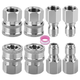 Ailbiuko 8 PCS Pressure Washer Quick Connect 3/8 Inch,Stainless Steel 3/8" NPT Female Thread Quick Connect Hose Fittings Adapter