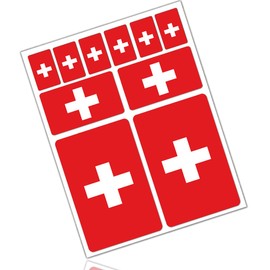 Biomar Labs® 10 x Vinyl Car Stickers Flag Switzerland Switzerland Swiss Car Motorcycle Bicycle Scooter Window D 23