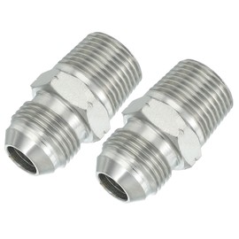 PATIKIL Hex Reducing Nipple Connectors Pipe Adapter 7/8" Male 37° Flare JIC x 5/8" Male NPT, 2 Pack Pipe Fitting Reducer Nipple Adapter Plated Steel Hydraulic Fitting