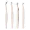4 Pzas Pinzas Para Extensión Pestañas Curvas Set Maquillaje
